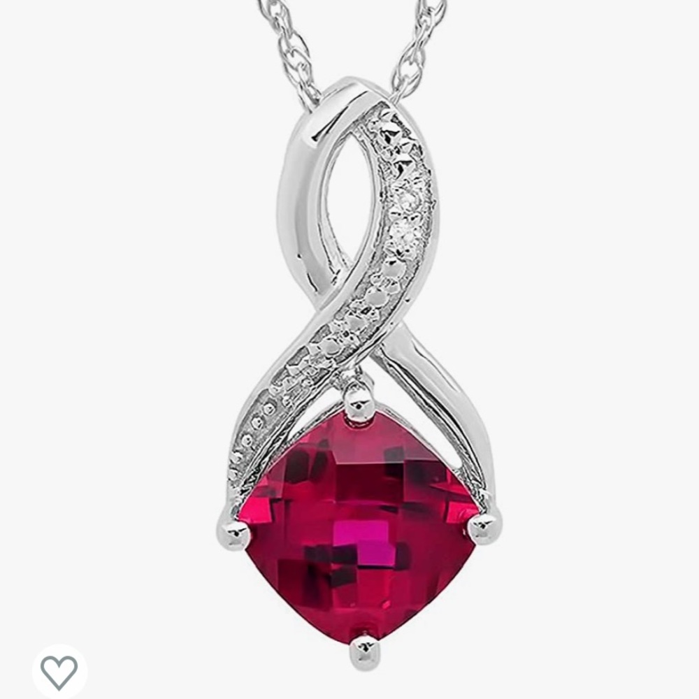 Amanda Rose Collection Lab Grown Ruby Pendant